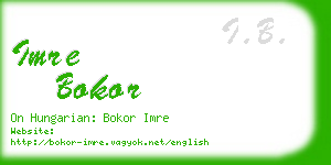 imre bokor business card